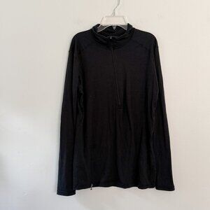 rei // merino wool base layer top half zip M